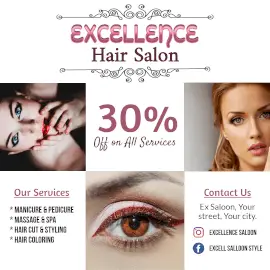 Online Editable Women's Hair Salon and Spa Instagram Post