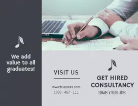 Online Editable Gray and Black Job Consultancy Brochure