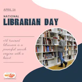 Online Editable National Librarian Day April 16 Social Media Post