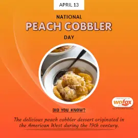 Online Editable National Peach Cobbler Day April 13 Instagram Post