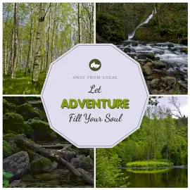 Online Editable Nature Adventure Camp 4 Grid Photo Collage