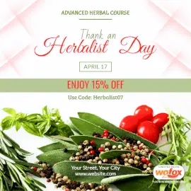 Online Editable Thank an Herbalist Day on April 17 Social Media Post