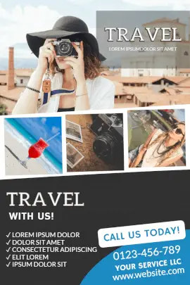 Online Editable Travel and Tourism Agency Pinterest Graphic