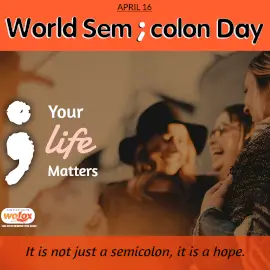 Online Editable World Semicolon Day April 16 Instagram Post