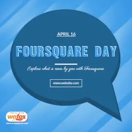 Online Editable Foursquare Day April 16 Social Media Post