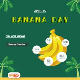 Online Editable National Banana Day Nutrition Facts Social Media Post