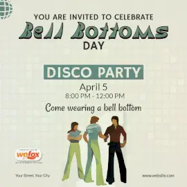 Online Editable Bell Bottoms Day April 5 Instagram Post