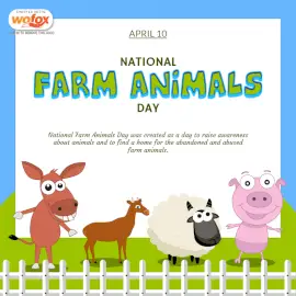 Online Editable National Farm Animals Day April 10 Social Media Post