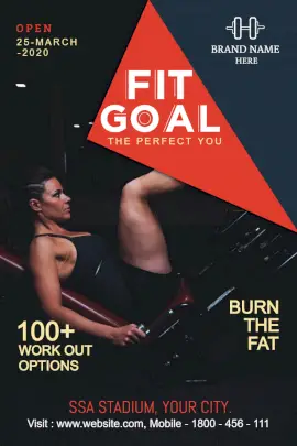 Online Editable Fitness Workout Options Pinterest Graphic