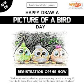 Online Editable Draw a Picture of a Bird Day April 8 Instagram Post