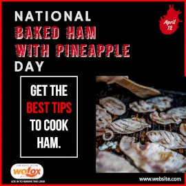 Online Editable National Baked Ham with Pineapple Day Instagram Post Online Editable National Baked Ham with Pineapple Day Instagram Post