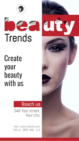 Online Editable Half Portrait of Woman with Peeled Out Text Sales & Promotion Story Design