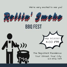Online Editable Rollin' Smoke BBQ Fest Instagram Post