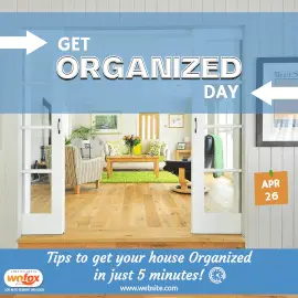 Online Editable Get Organized Day April 26 Instagram Post