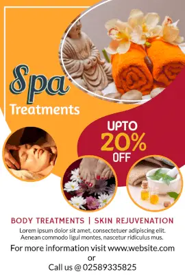 Online Editable Spa and Massage Treatment Pinterest Graphics