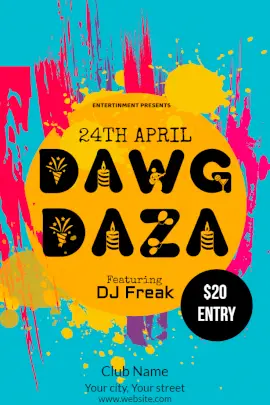 Online Editable Paint Stroke DJ Music Pinterest Graphics