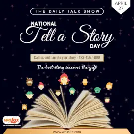 Online Editable National Tell A Story Day April 27 Social Media Post