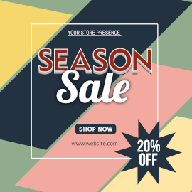 Online Editable Season Sale 20% Off Instagram Post