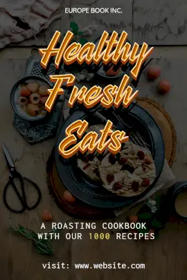 Online Editable Healthy Food Cooking Recipe Book Pinterest Graphic