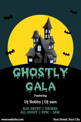 Online Editable Halloween DJ Music Party Pinterest Graphic