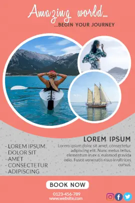 Online Editable Adventure Holiday to Explore The World Pinterest Graphic