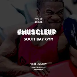 Online Editable Built Your Muscle at Southbay Gym Instagram Post