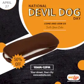 Online Editable National Devil Dog Day April 27 Social Media Post
