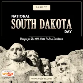 Online Editable National South Dakota Day April 26 Social Media Post