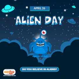 Online Editable Alien Day April 26 Social Media Post