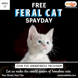 Online Editable Free Feral Cat Spay Day April 27 Instagram Post