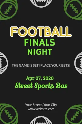 Online Editable Football Finals Night Pinterest Graphic
