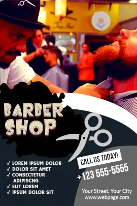 Online Editable Barber Shop Men's Salon Pinterest Graphic