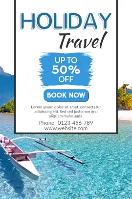 Online Editable Holiday Travel Packages Pinterest Graphic
