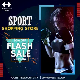 Online Editable Sports and Fitness Items Flash Sale Instagram Post