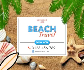 Online Editable Holiday Beach Travel Facebook Post