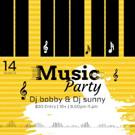 Online Editable DJ Music Party Invitation Music Visualizer