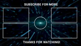 Online Editable Blue and Black 4 Elements and Subscribe YouTube Outro
