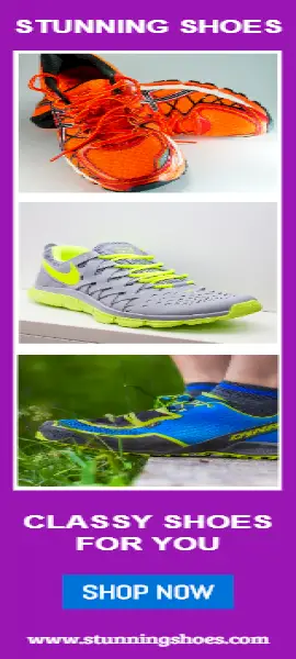 Online Editable Casual Shoes for Men Wide Skyscraper Ad