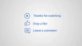 Online Editable Thanks, Like and Comment Icon Logo Outro