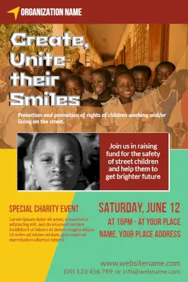 Online Editable Charity Events for Kids Pinterest Graphic