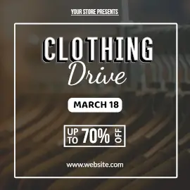 Online Editable Clothing Drive Offer Instagram Post