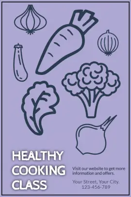 Online Editable Healthy Cooking Class Promotion Pinterest Graphics