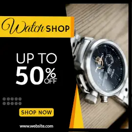Online Editable Men's Watches Shopping Offer Instagram Post