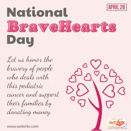 Online Editable National BraveHearts Day April 28 Instagram Post