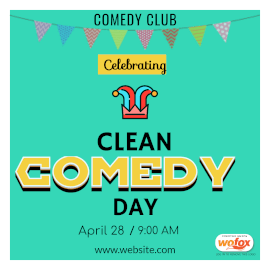 Online Editable Clean Comedy Day April 28 Instagram Post