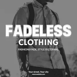 Online Editable Fashion and Style Fadeless Clothing Instagram Post