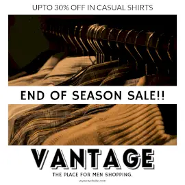 Online Editable Casual Shirts on Hangers Season Sale Instagram Post