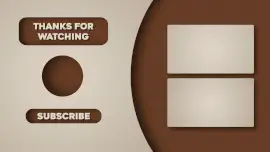 Online Editable Brown Thank You with Subscription YouTube End Screen Outro
