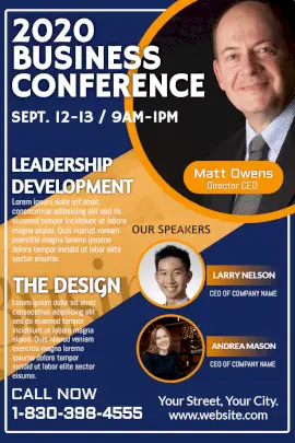 Online Editable Business and Management Conferences 2020 Pinterest Graphic