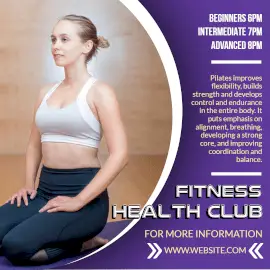 Online Editable Fitness and Health Club Schedule Instagram Post